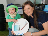 18 month old Kenton Redhill of Bangor with NI Water's Clare O'Hora | NI Water News