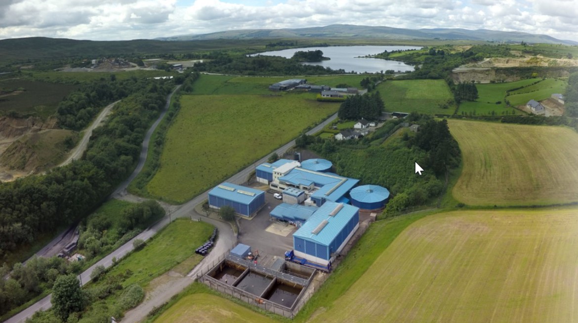 Aerial view of factory plant