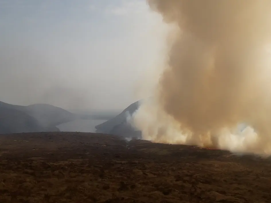 Mourneswildfire Bansroad2020overlooking S Vreservoir