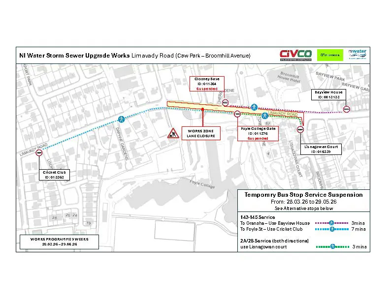 Limavady Road Work Map
