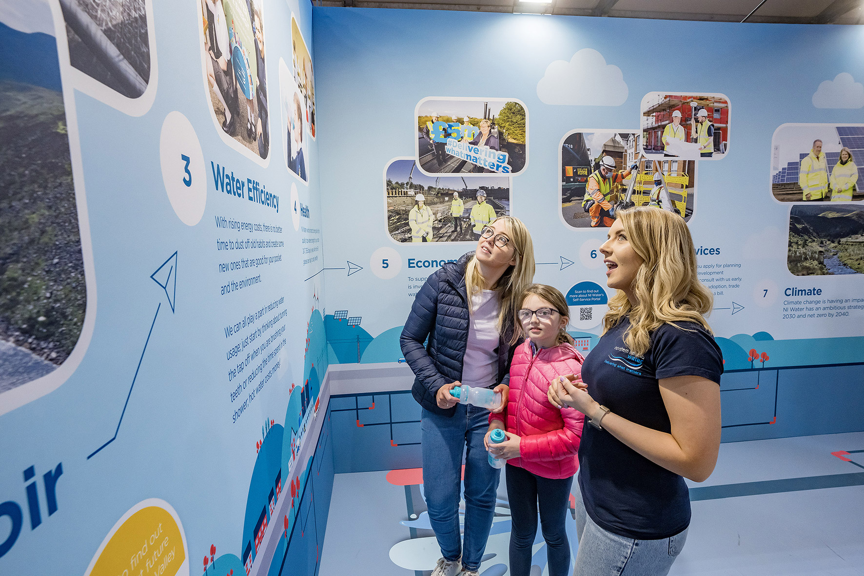 People viewing exhibit information