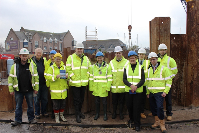 NI Water Project Manager Davy McGrath and Project Sponsor Grahame Millar (pictured centre with the Mayor) lead the Mayor and local councilors on a tour of Bangor Marina  | NI Water News