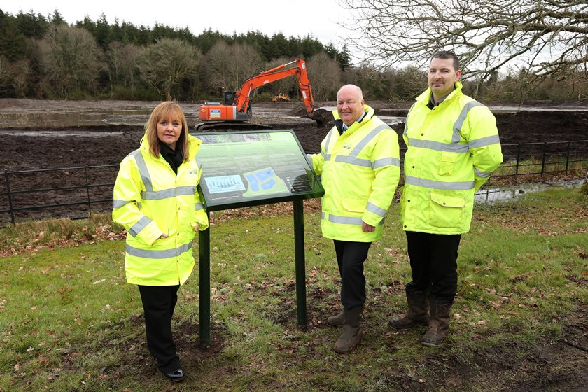 (L-R) Regional Development Minister Michelle McIlveen, Dermott McCurdy NI Water Project Sponsor, and Barney McEldowney Contract Manager BSG Civil Engineering Limited. | NI Water News