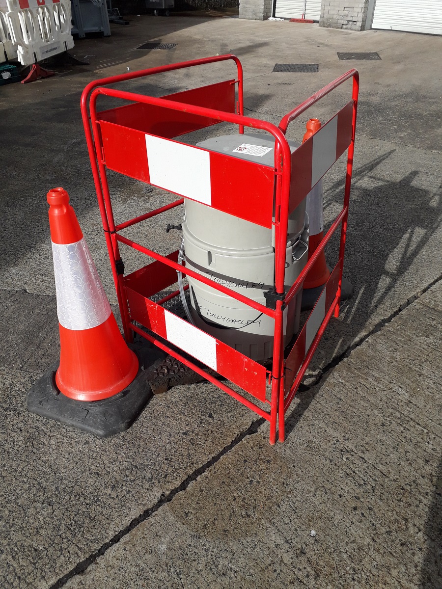 Trade Effluent Automatic Sample Machine with cones surrounding it