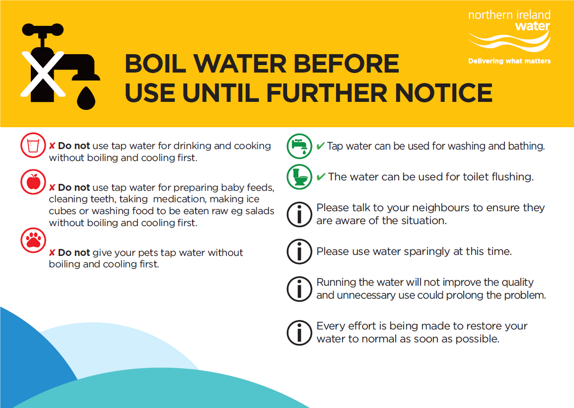 Boil water before use leaflet