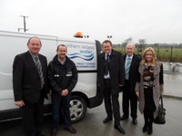 Pictured at the works is William Irwin MLA, Brian Connolly, Cllr Colin McCusker, Ald. Arnold Hatch and Jo-Anne Dobson MLA  | NI Water News