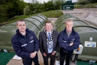 Neil Brady NI Water, Alderman W.R McNeilly, Deputy Mayor and Peter Neeson of NI Water mark the completion of the two new upgraded plants | NI Water News