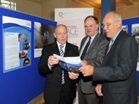 Bill Gowdy, (NI Water) Brian Henderson, (NI Water) and Douglas Ferguson (Queens University Belfast) view the exhibition on display at Queens  | NI Water News