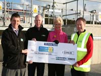 Kieran Grant (NI Water), Rosie Campbell, (Marie Curie), Joe McElroy and Eamon Magee (Geda/Eimco JV contractors) | NI Water News