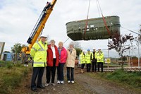 L-R is  Bill Gowdy NI Water, Noreen McSpadden, Janet Phillips and Mattie Archer, all residents of Knock Terrace along with members of the RWwIP project team. | NI Water News